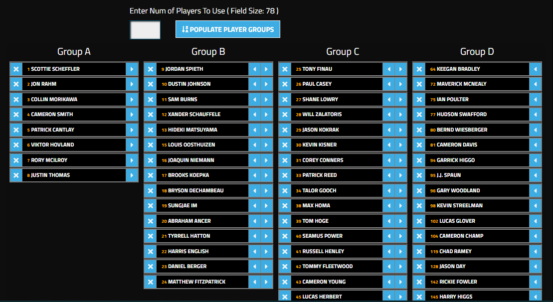 Set Player Groups